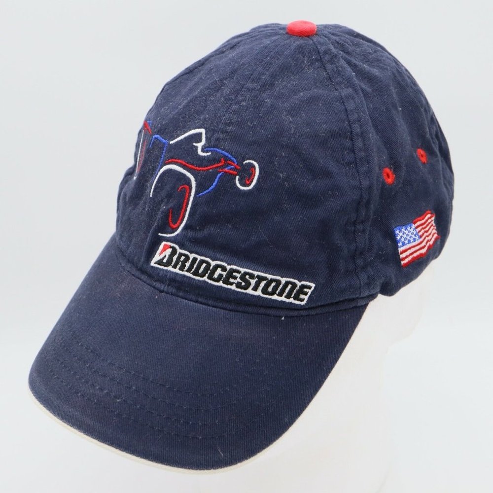 Bridgestone Motorsport Racing Cap Hat Formula 1 Race Car & American Flag B2